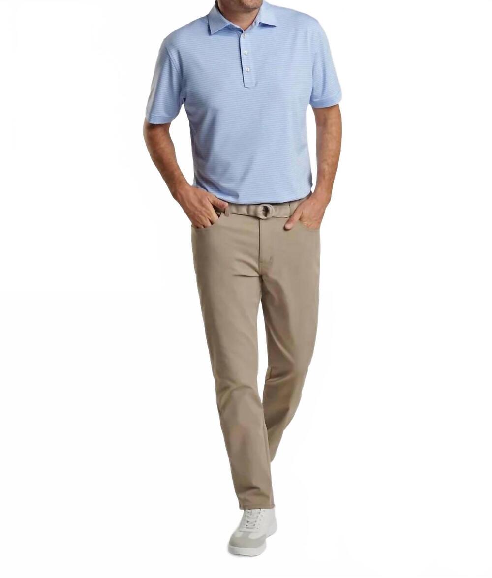 NEW PETER MILLAR eb66 performance five-pocket pant in dark sand